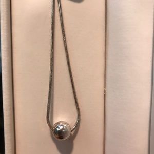 Sterling silver single bead choker